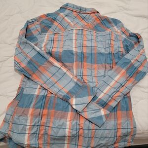 BKE Casual Plaid Shirt in Blue and Orange